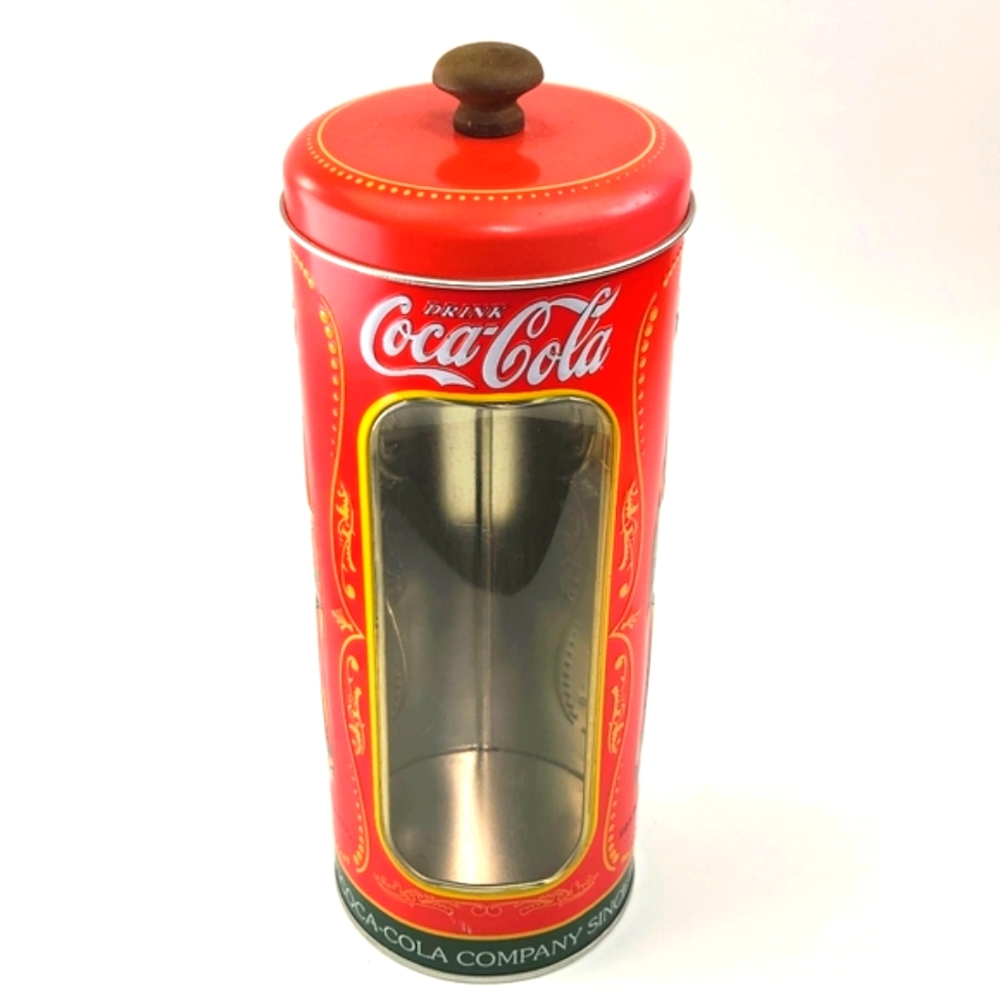 Coca-Cola metal Retro Style Holiday Straw Vault